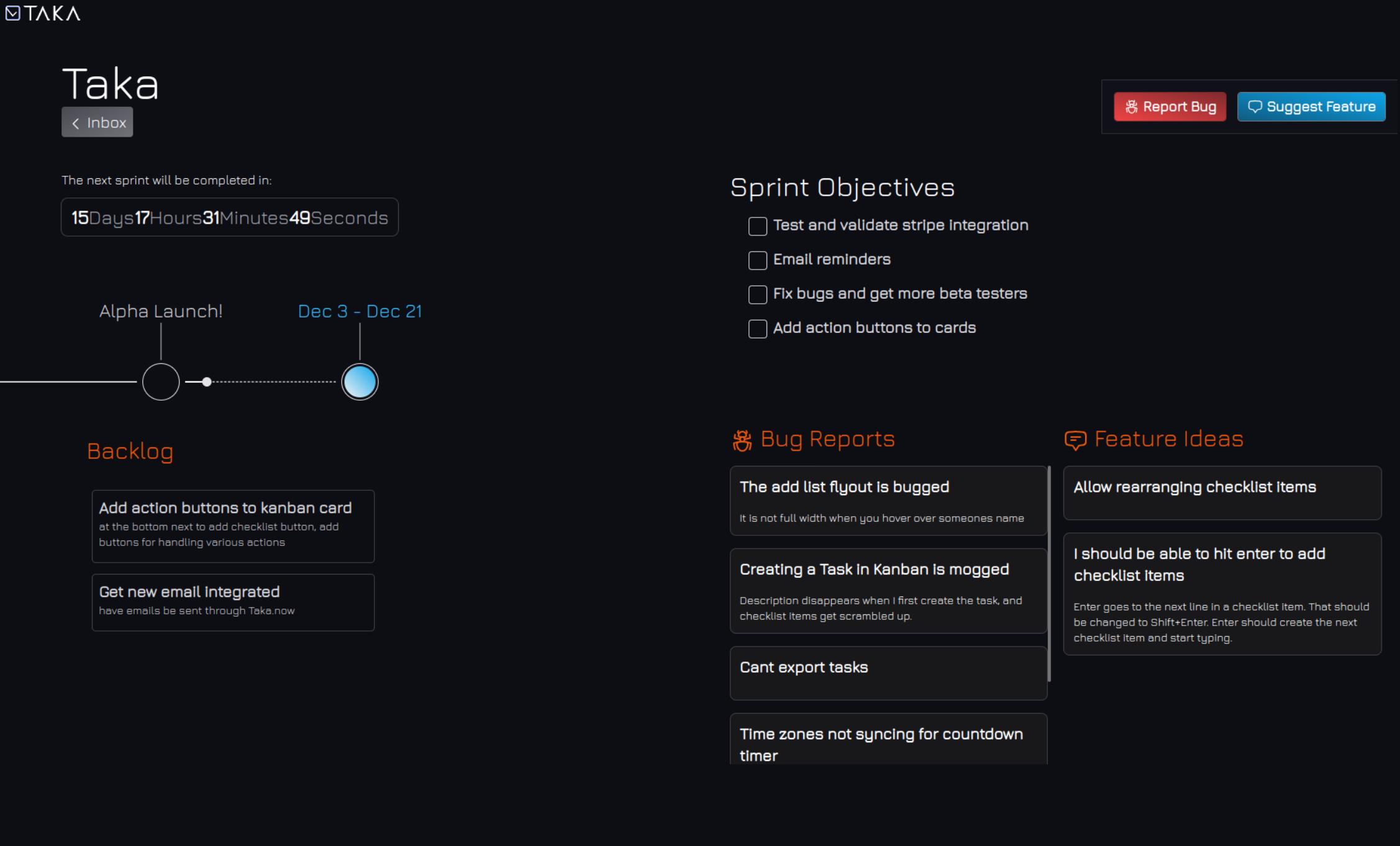 vasker demo dashboard